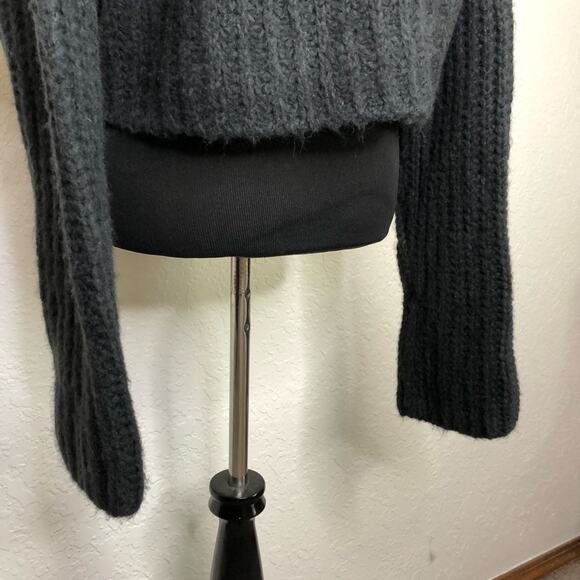 Free People Alpine black white gray wool alpaca cropped sweater size Small NWT - Picture 13 of 16